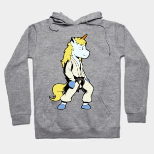 Cartoon unicorn doing judo Hoodie